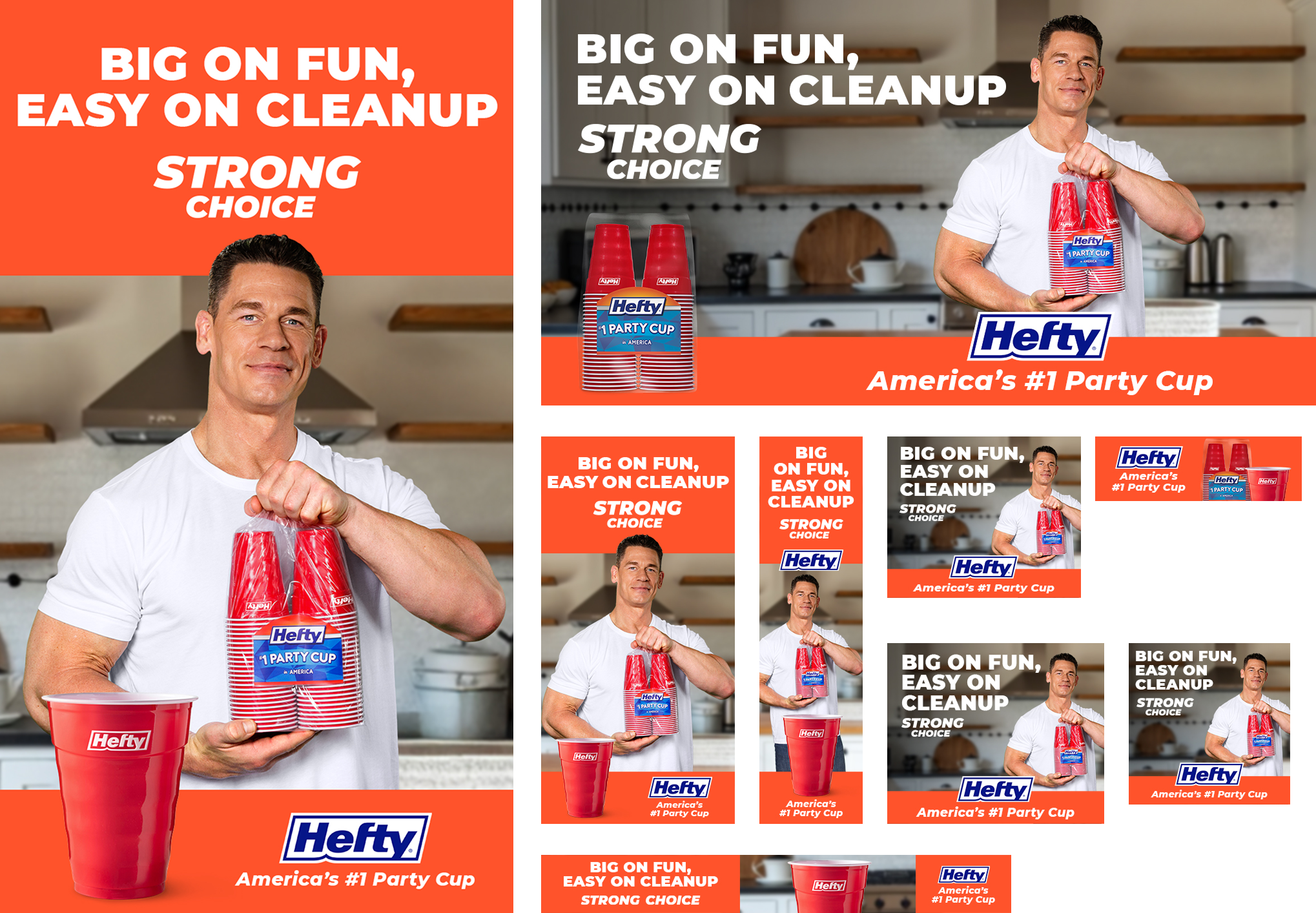 Collection digital banners featuring John Cena.